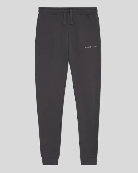 Script Embroidered Sweatpant W635 GUNMETAL  