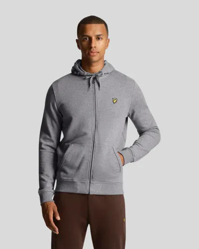 Zip Through Hoodie T28 MID GREY MARL  