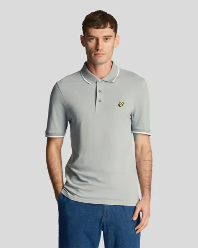 Tipped Polo Shirt X164 Slate Blue / White 