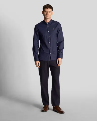 Slim Fit Poplin Shirt Z99 NAVY 